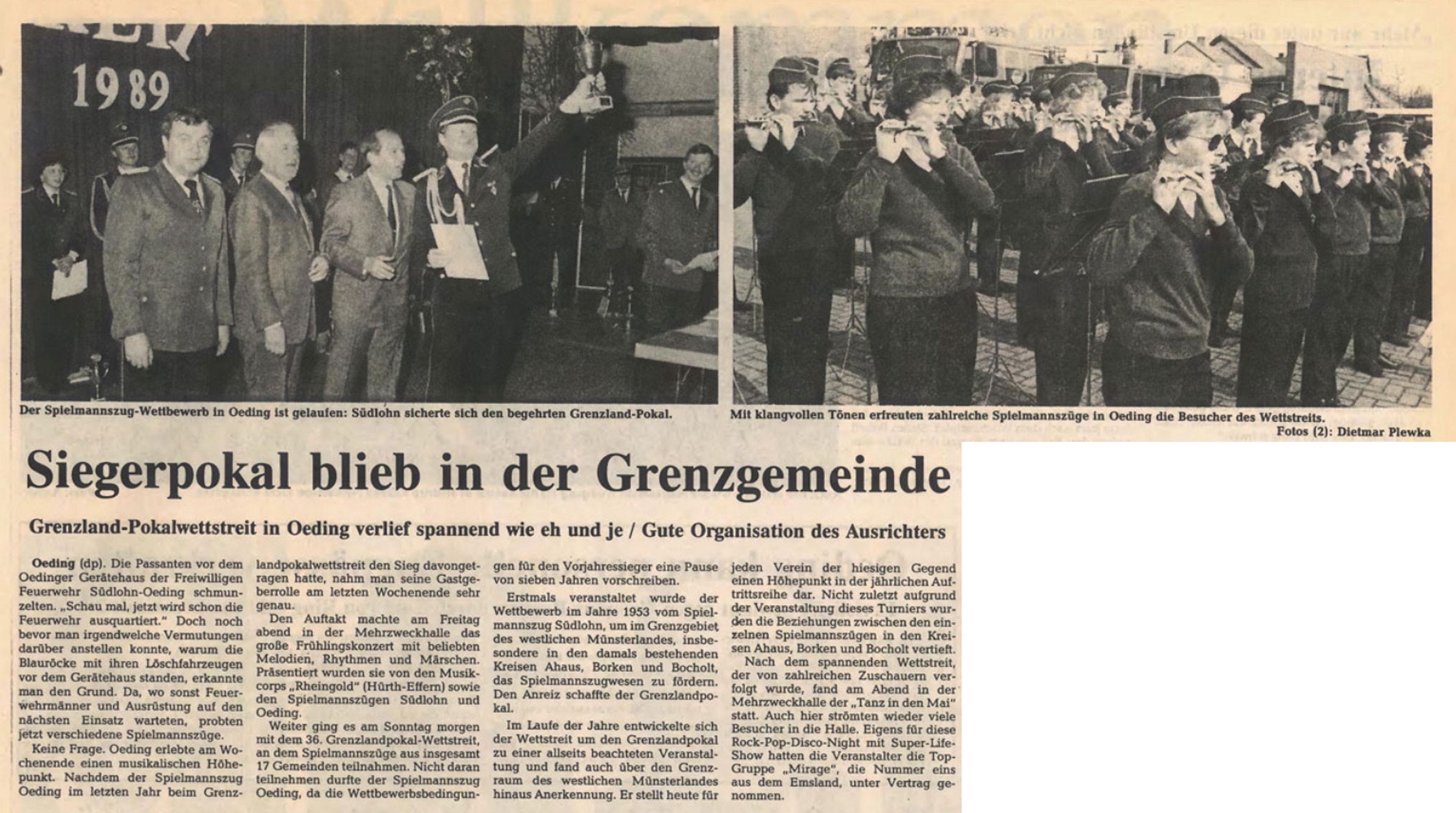 Siegerpokal blieb in der Grenzgemeinde | BZ 01.05.1989