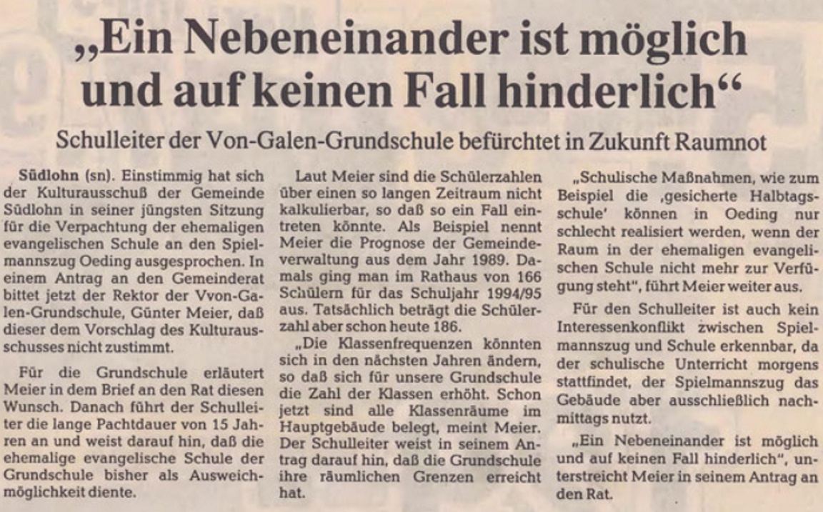 Ein Nebeneinander ist möglich und auf keinen Fall hinderlich | BZ 01 09 1994