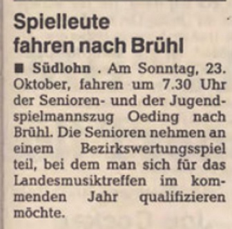 Spielleute fahren nach Brühl | BZ 22 10 1994