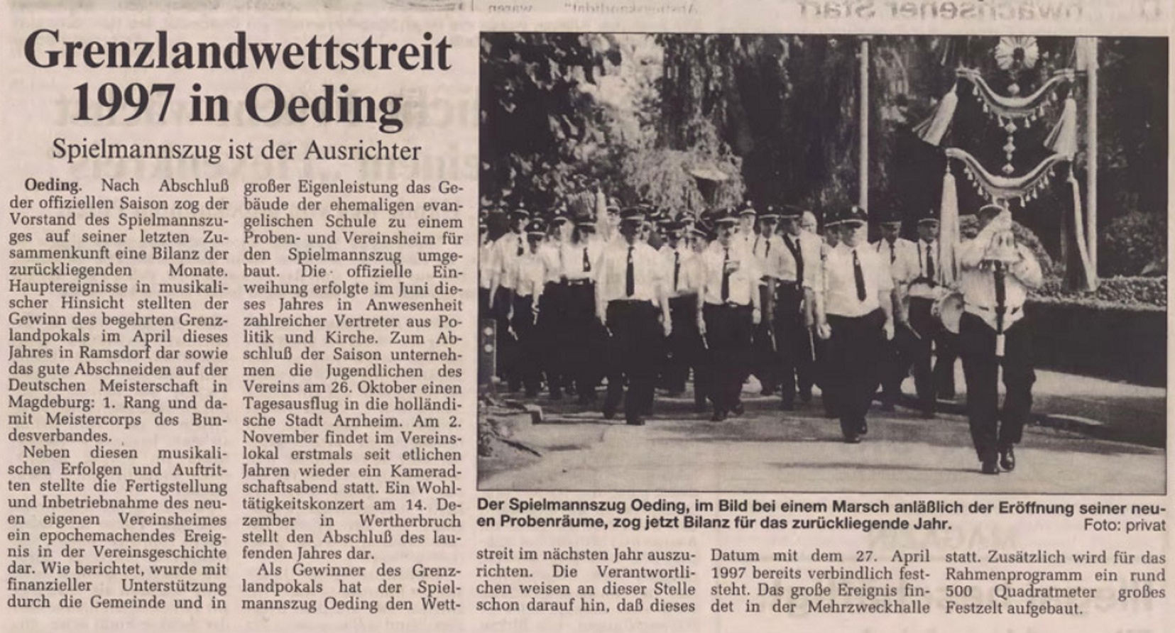 Grenzlandwettstreit 1997 in Oeding | Borkener Zeitung 23.10.1996