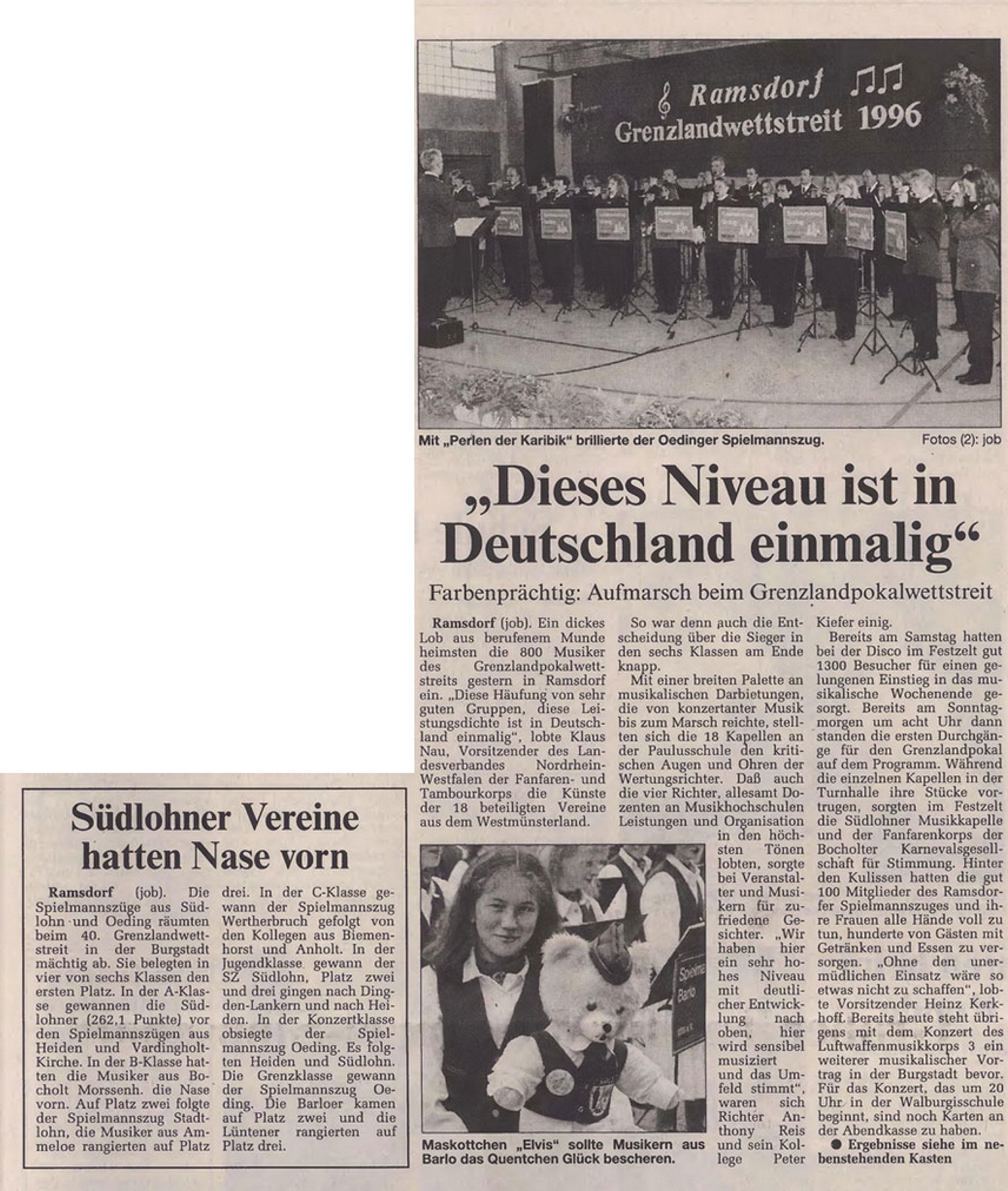Dieses Nieveau ist in Deutschland einmalig | Borkener Zeitung 29.04.1996