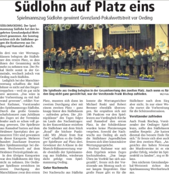 Pressebericht der Münsterland Zeitung am 19.04.2011 zum Grenzlandwettstreit 2011