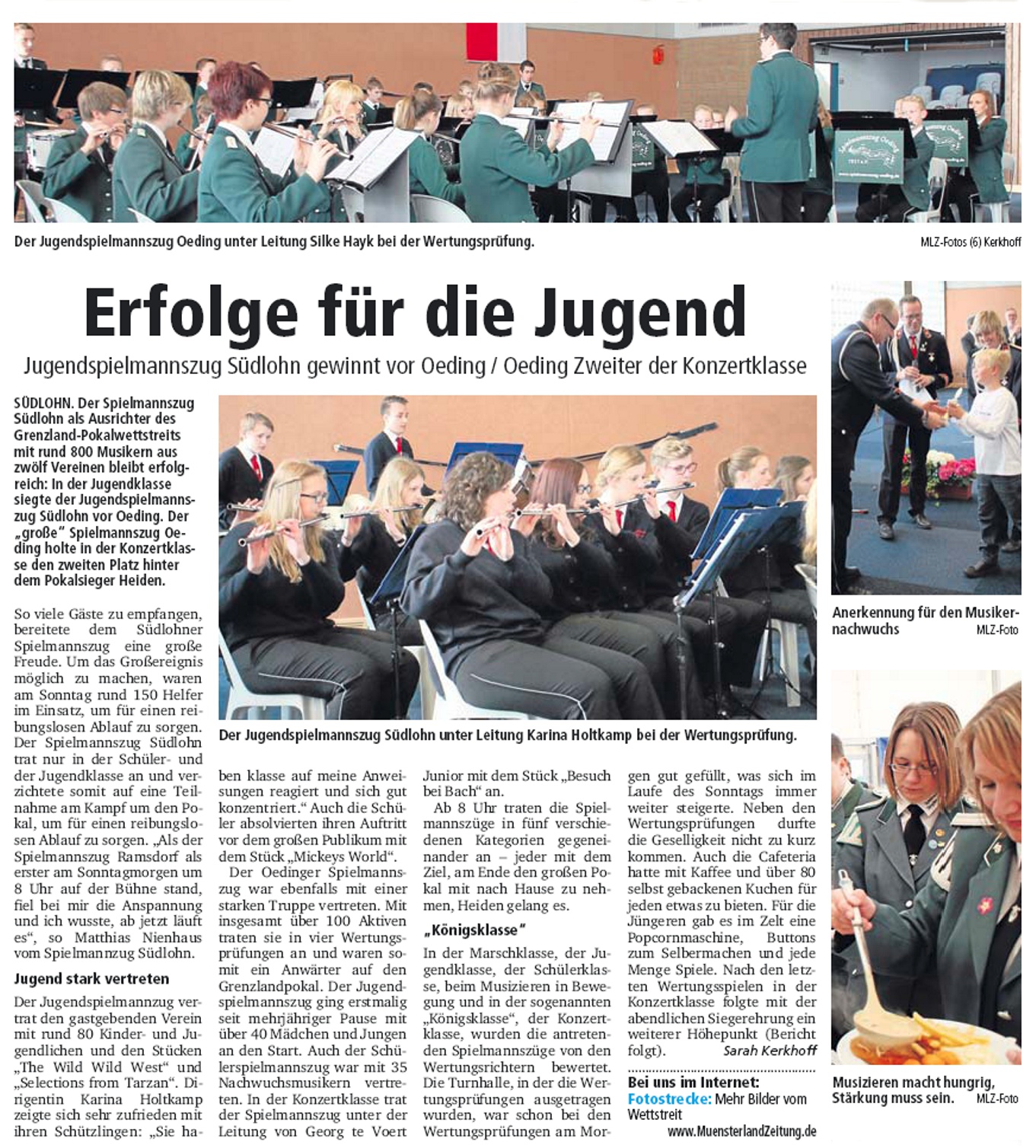 Erfolge für die Jugend | Münsterland Zeitung berichtete am 14. April 2014