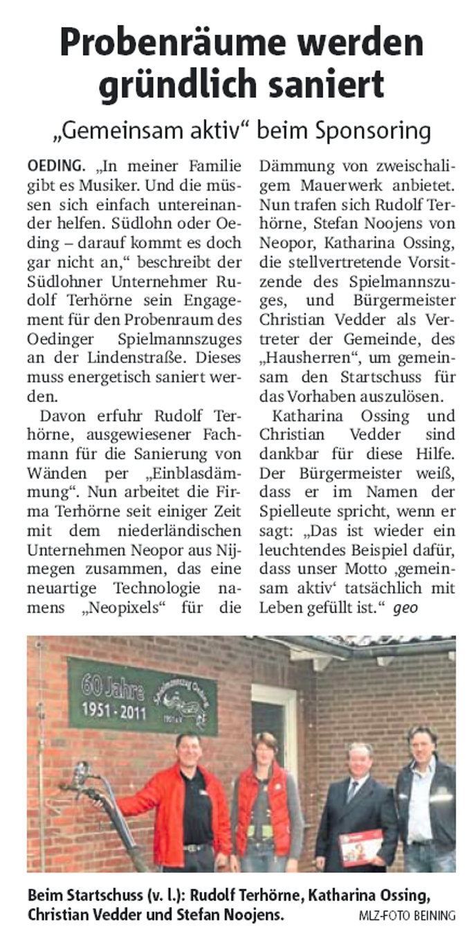 Münsterland Zeitung vom 17.10.2014 | Einblasdämmung und Aufblasdämmung in Südlohn-Oeding