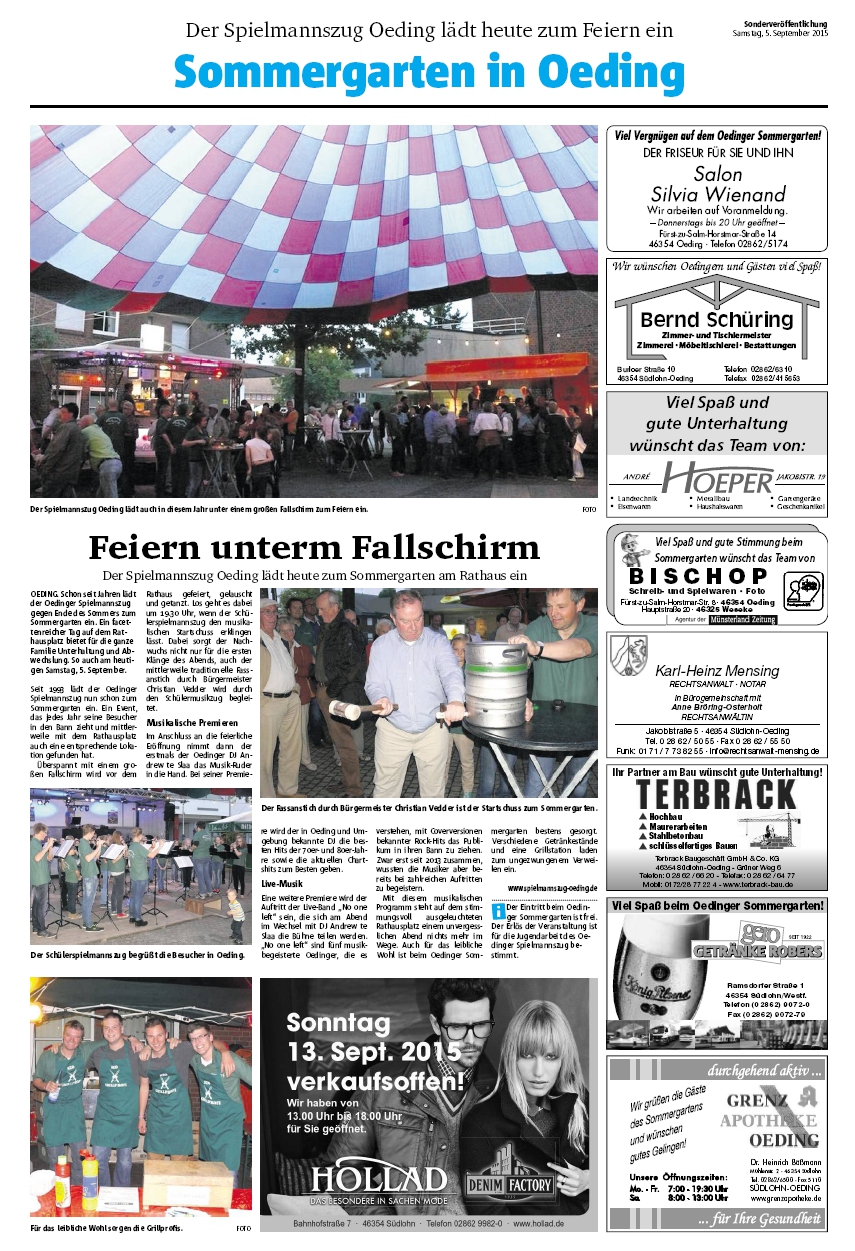 Sommergarten in Oeding | Sonderveröffentlichung Münsterland Zeitung 05.09.2015