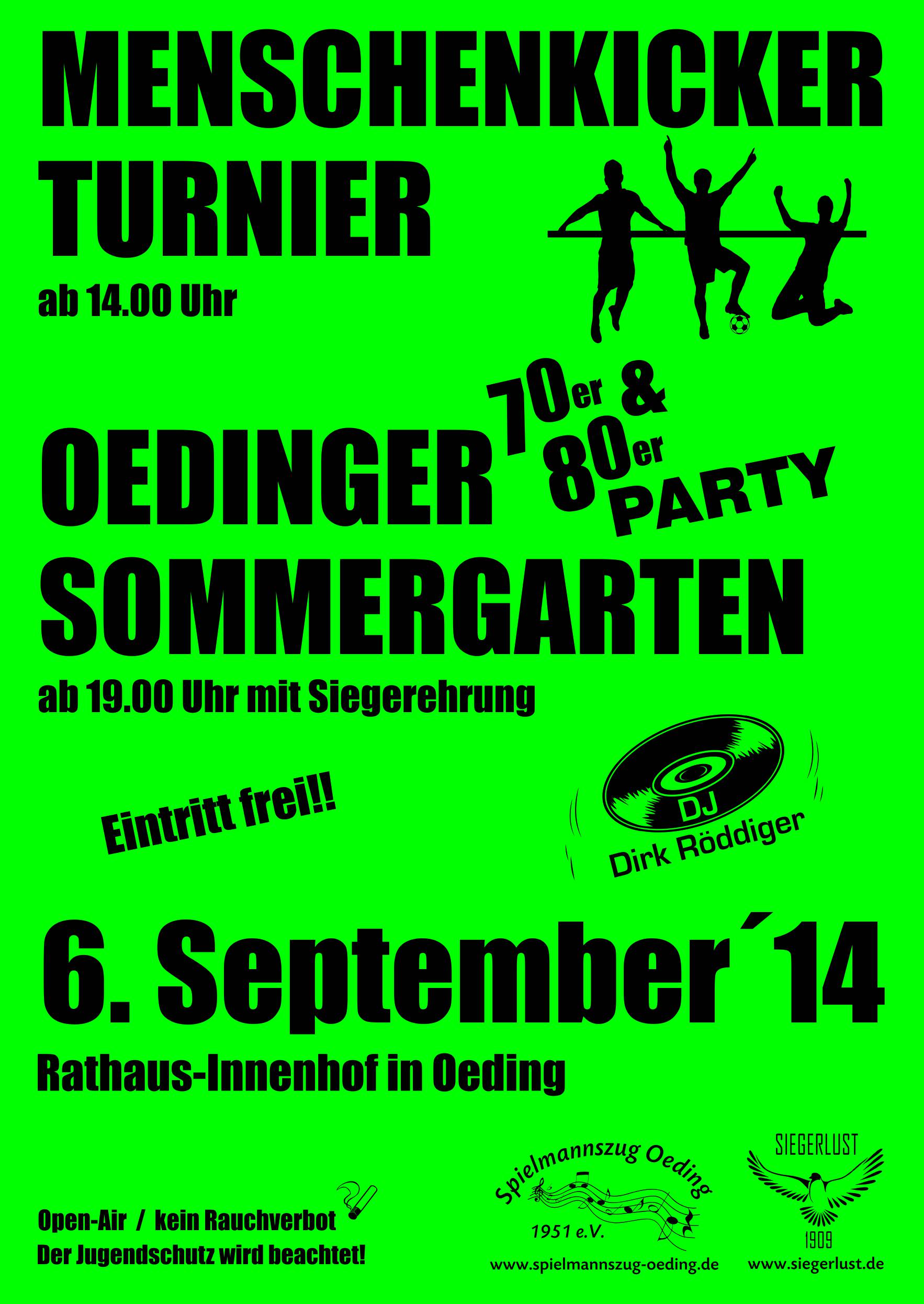 Oedinger Sommergarten - Plakat und Flyer 2014