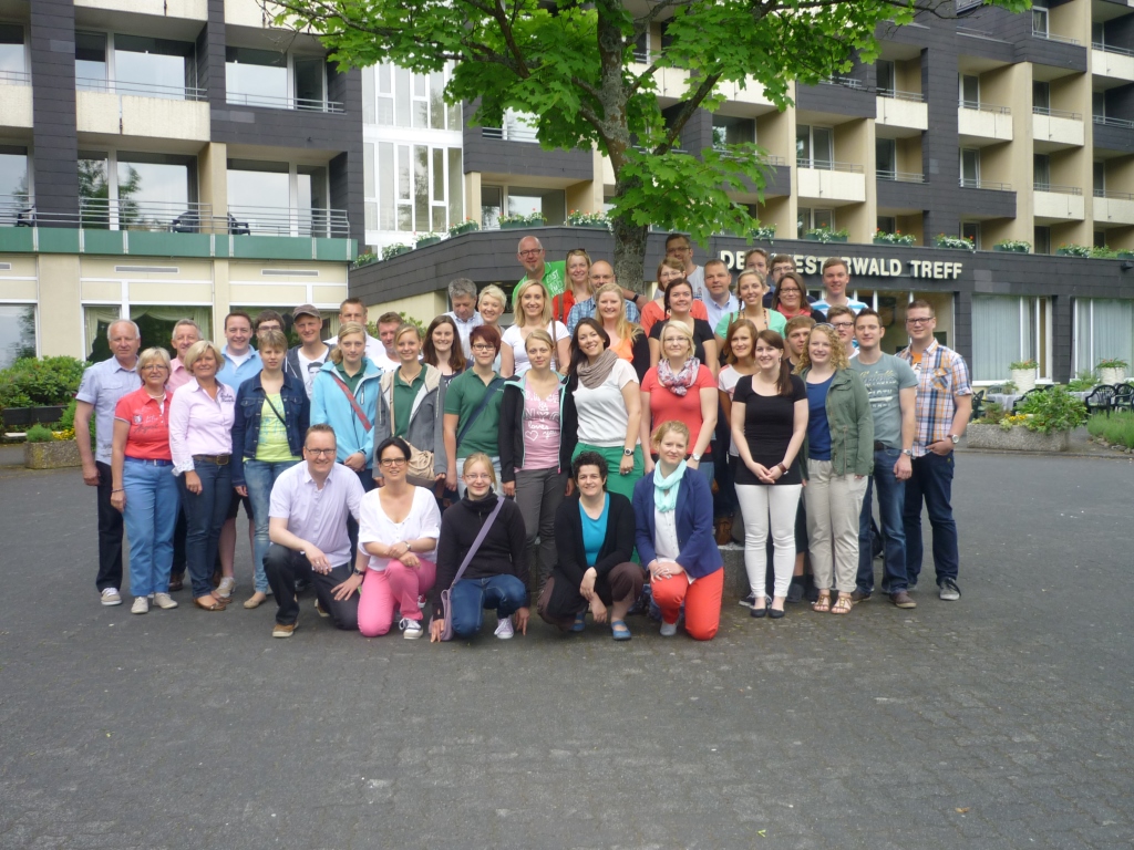 Der Spielmannszug Oeding beim Hotel "Westerwald Treff"